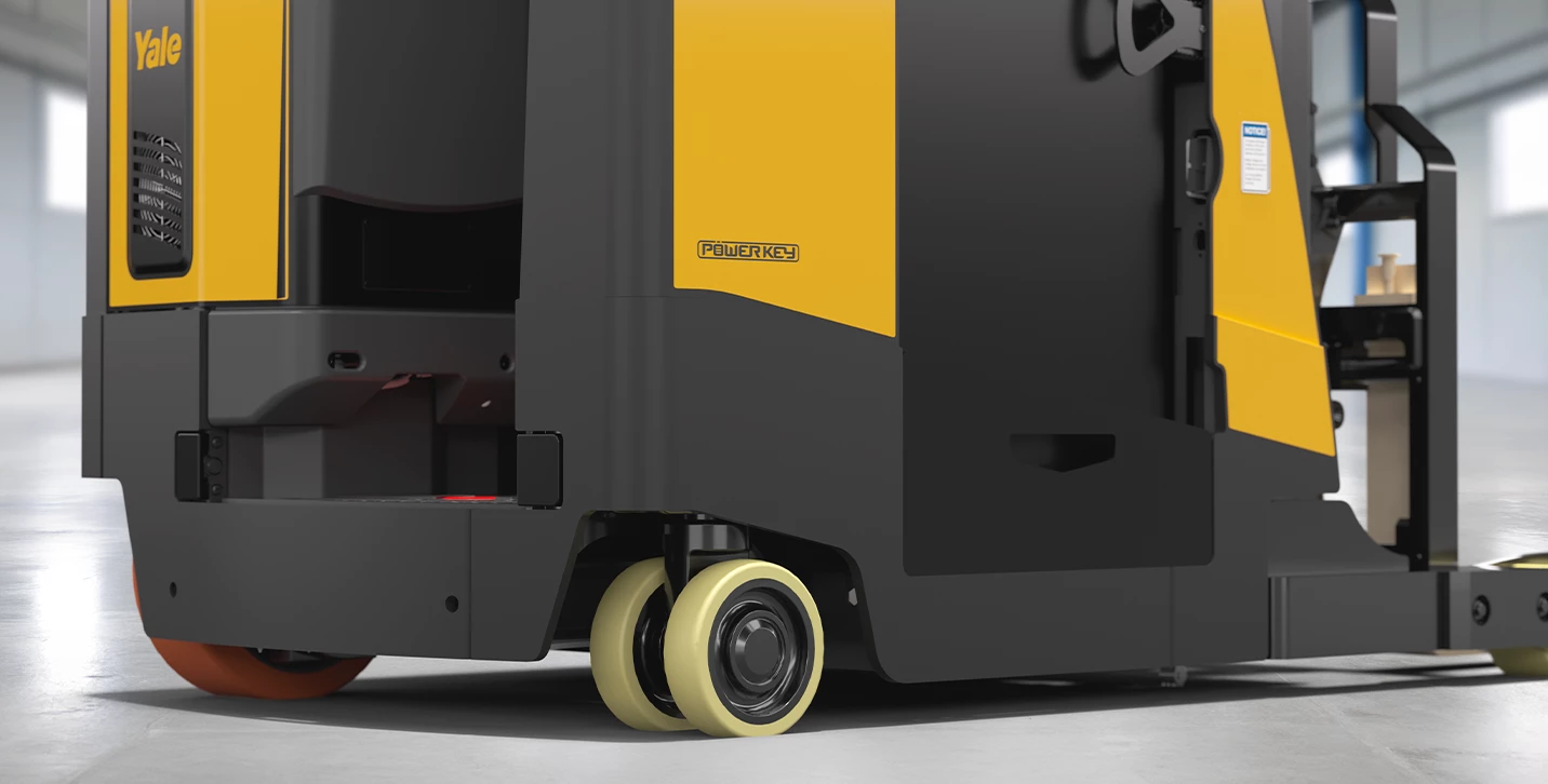 Yale reach truck with Yale Power Key option.