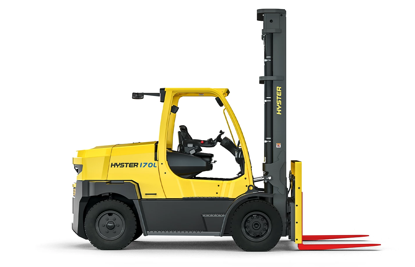 A Hyster high-capacity lithium-ion powered forklift.